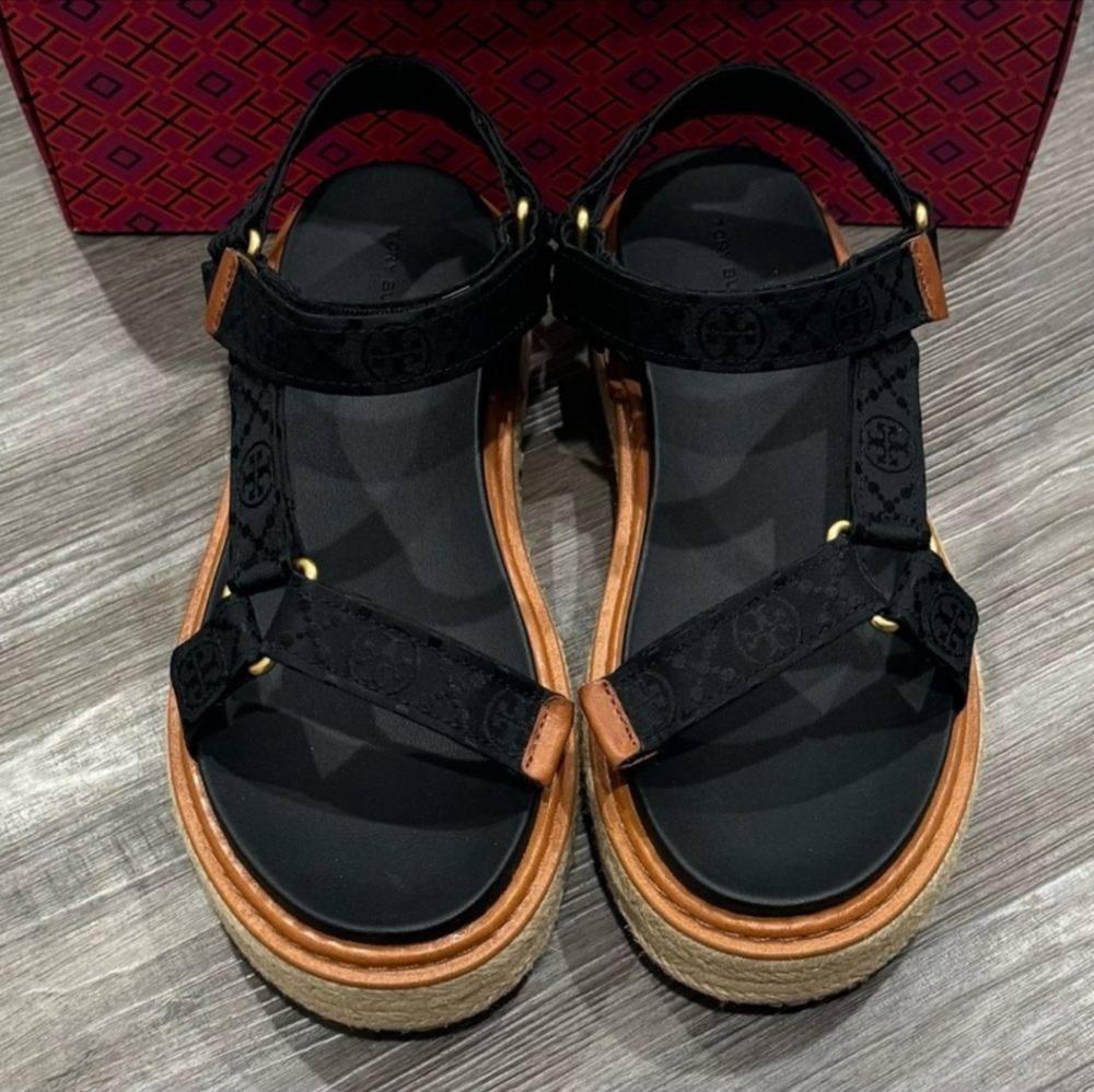 Tory Burch T Monogram Espadrille Sport Sandals